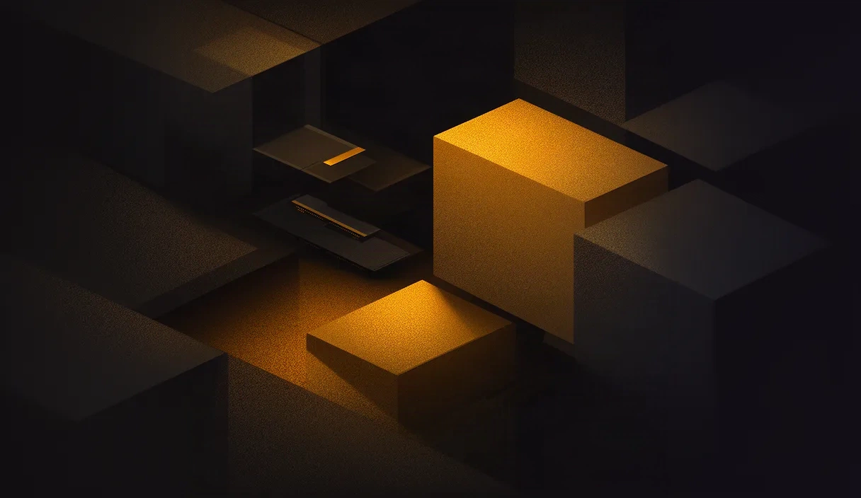 Flat vector illustration with layered geometric shapes and flowing lines representing encrypted data pathways and security layers in a zero-trust relay architecture