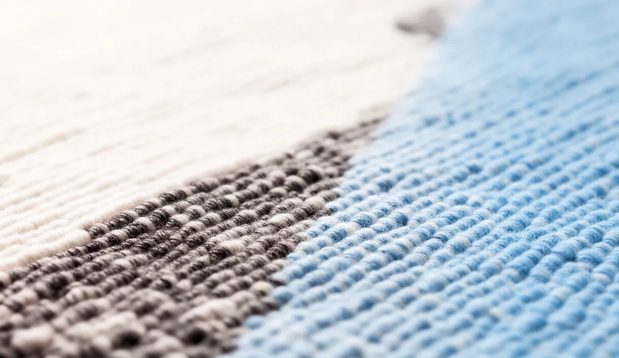 Close-up detail of fabric texture and weave structure, showing the intricate materials that AI systems analyze for realistic garment visualization