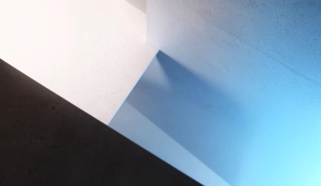 An abstract image with cool blue and purple light, suggesting technological innovation.
