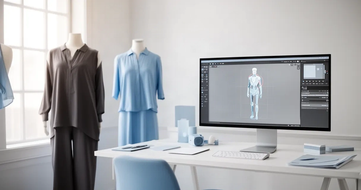 A wide scene showcasing the potential of AI in fashion design.